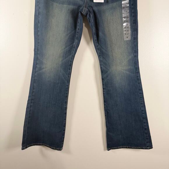 NWT American Eagle Outfitters Kick Boot Dark Shadow Mid Rise Jeans Womens Size 8 - Picture 10 of 13